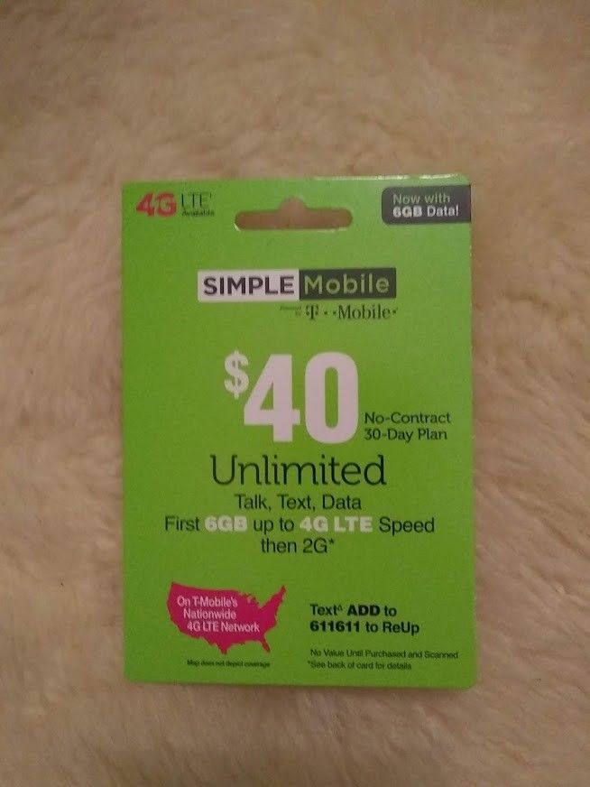 Simple Mobile - $40 Prepaid Phone Card (No email delivery)