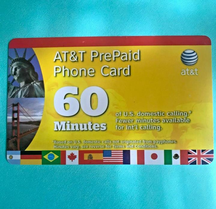AT&T prepaid phone card 60 minutes
