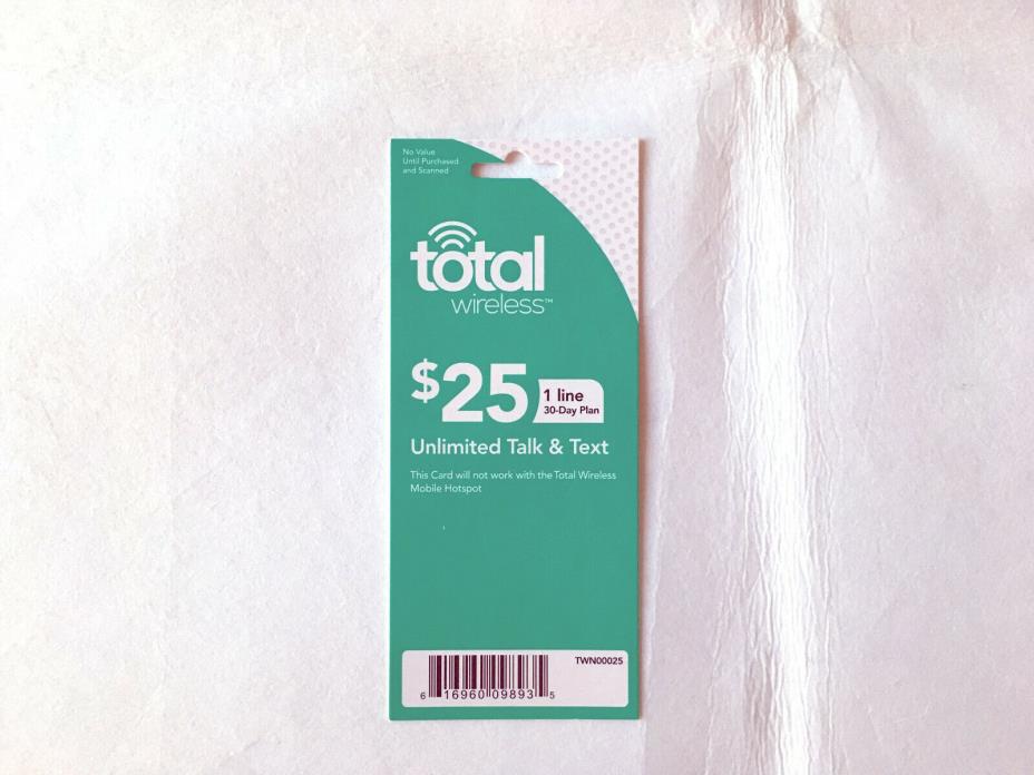 *NEW* $25 Total Wireless Unlimited Talk & Text Prepaid Activation / Refill Card