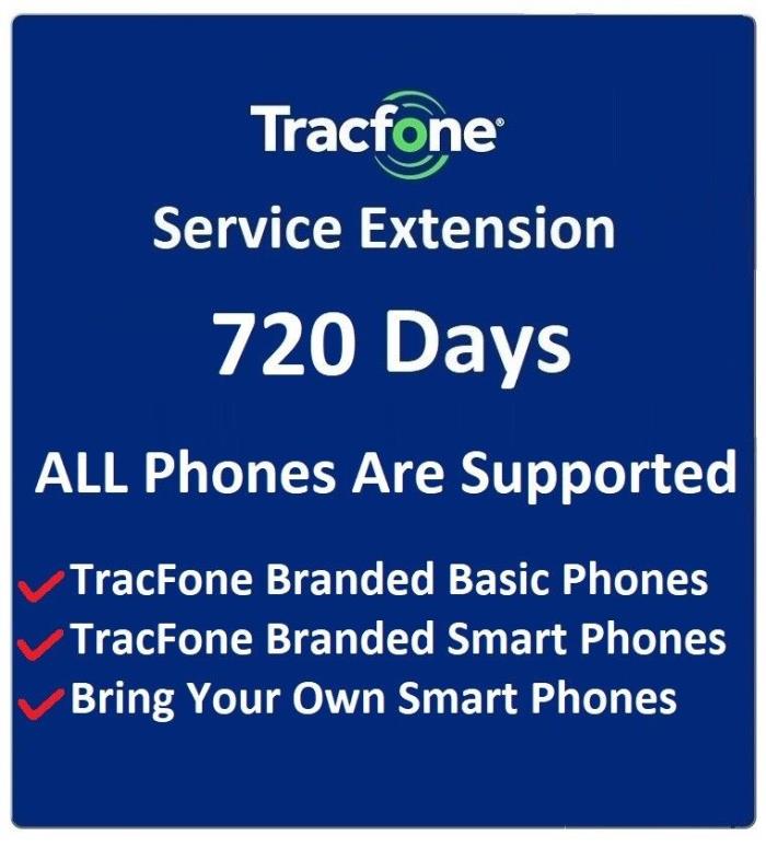 TracFone Service Extension 2 Years (720 Days) -- No Minutes All Phones Supported