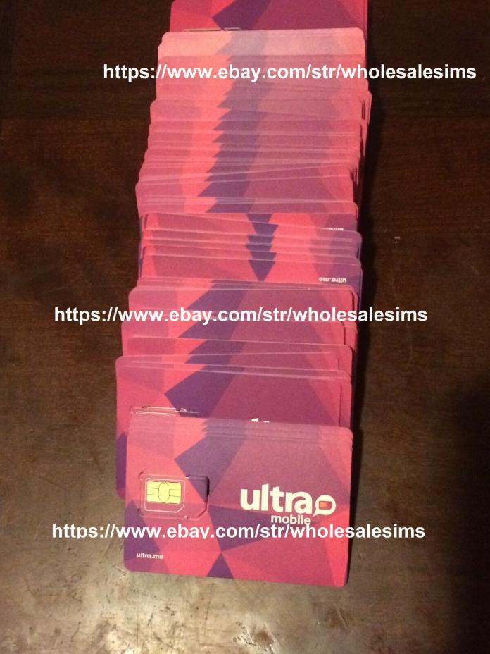 LOT OF 100X ULTRA MOBILE Dual Cut Regular + MICRO SIM Card for T-Mobile Phone