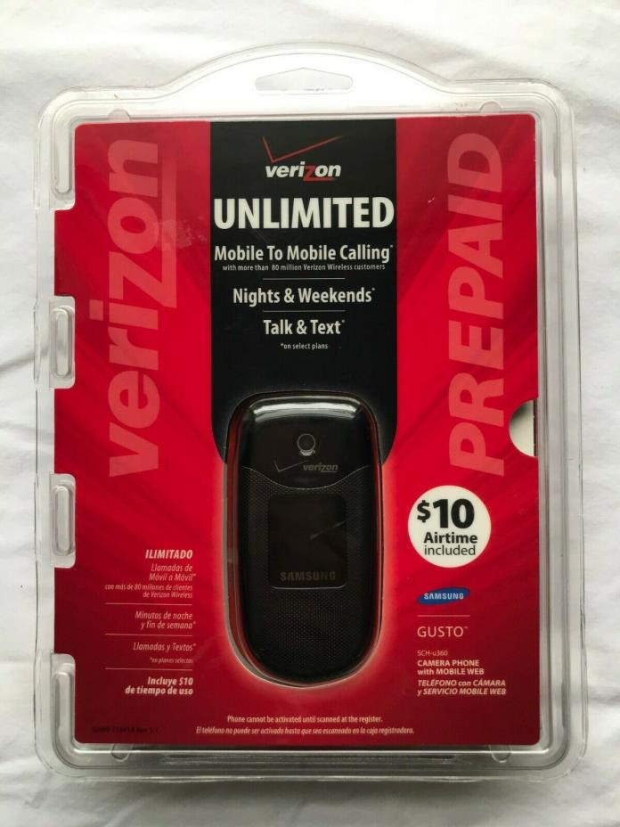 Verizon Unlimited Samsung Gusto with $10 Airtime Included, New SEALED