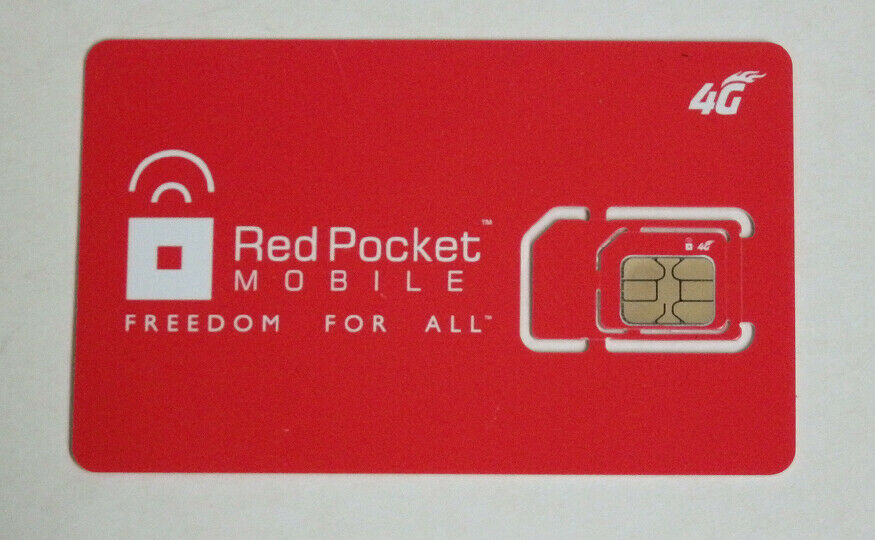 NEW PREPAID RED POCKET DOUBLE-CUT GSMT (T-Mobile) SIM CARD