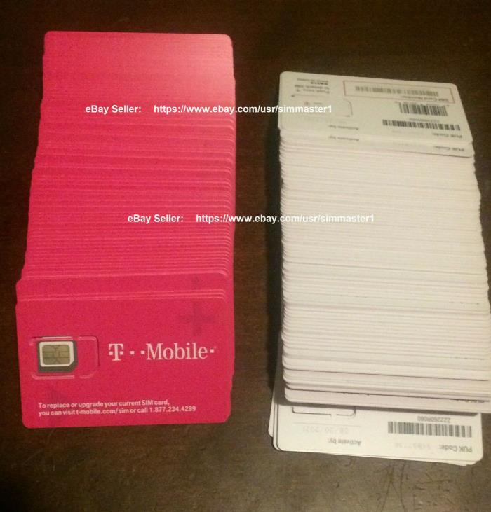 LOT OF 100x BRAND NEW T- MOBILE PREPAID 4G LTE SIM CARD TRIPLE CUT 3 IN 1