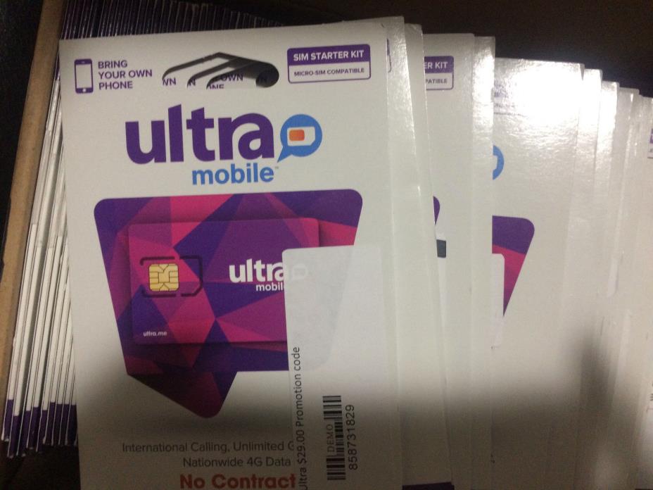 LOT OF 25 X ULTRA MOBILE Dual Cut Regular + MICRO SIM Cards T-mobile MVNO Cheap