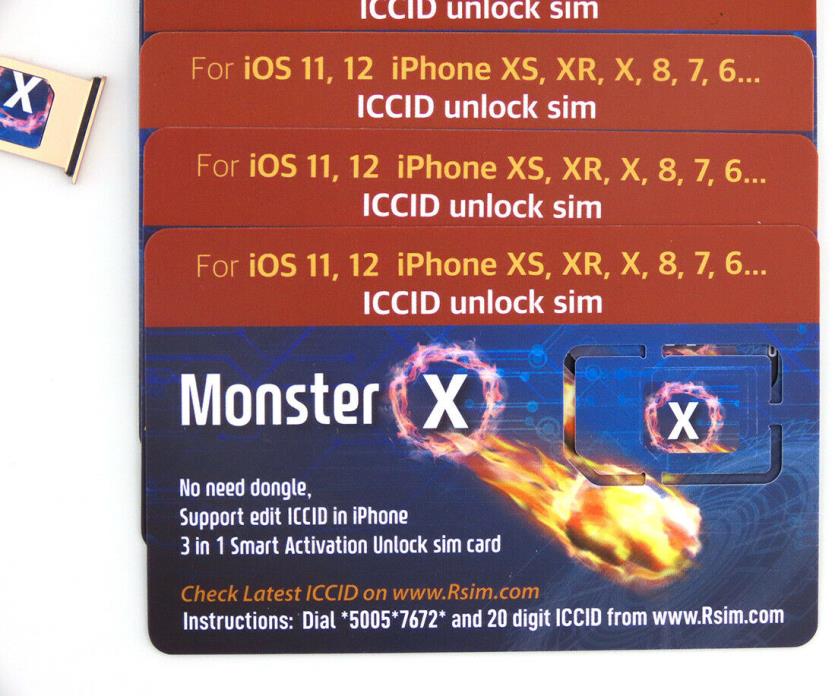 MONSTER X RSIM 12+ R-SIM Nano Unlock Card fit iPhone XR/X/8/7/6/6s/5S/ iOS 12 11