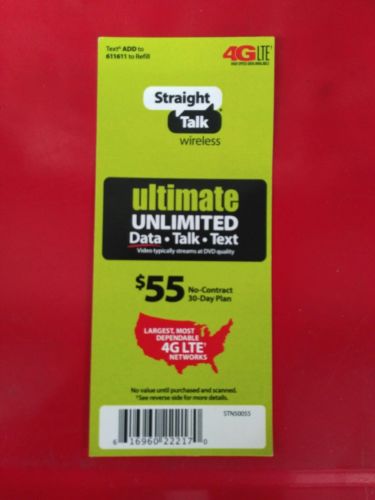 Straight Talk 55 Dollar Unlimited Data Plan 4Glte
