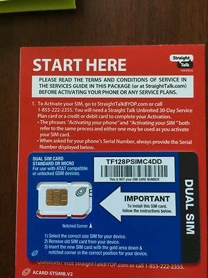 Straight Talk Micro Sim Card For AT&T Blue