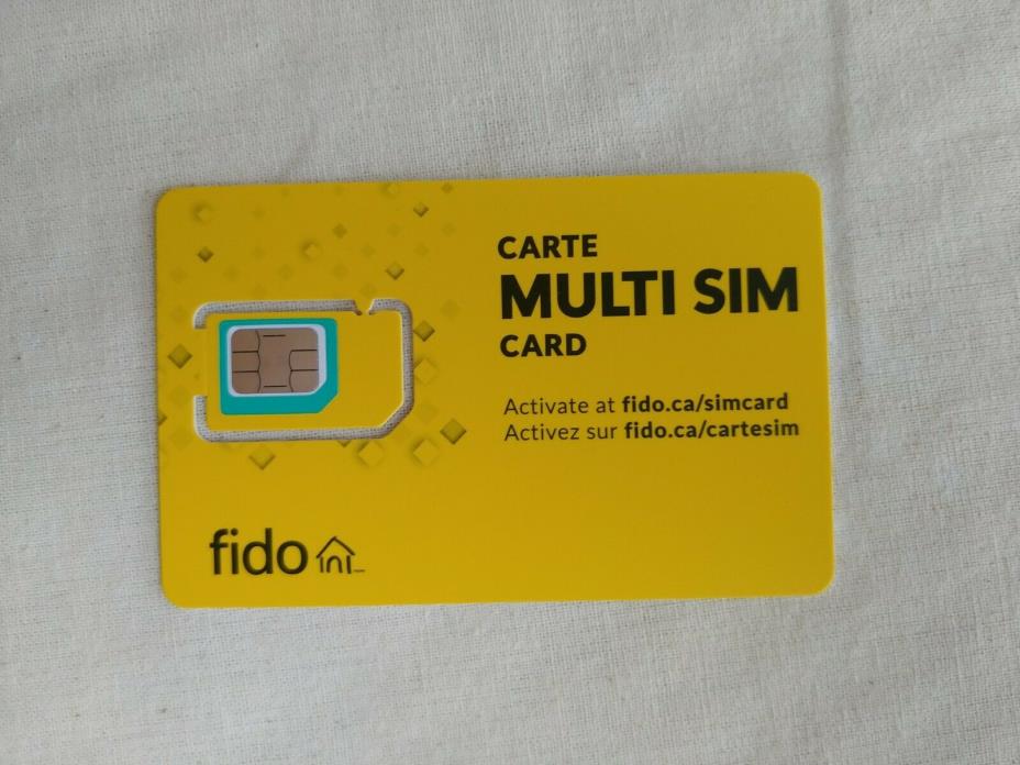 Fido LTE Multi SIM Card NEW (Triple Format Nano Micro Regular Standard 3 in 1)