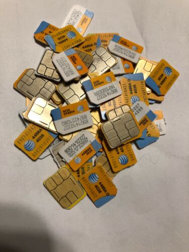5X USED AT&T Nano/4FF Sim CARD  USED FOR TESTING,BYPASSING,INSERT SIM.....