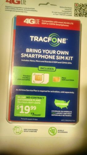 TracFone Bring Your Own PHONE SIM Kit Triple Minutes  AT&T Version T Mobile