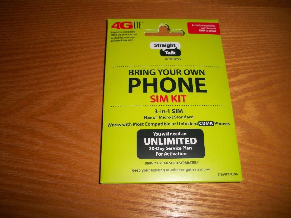 Straight Talk Bring Your Own Phone BYOP Verizon Sim Card Activation Kit 4G LTE