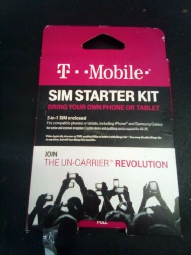 T-Mobile SIM Starter Kit 3-in-1 Prepaid & Postpaid SIM Card with Activation Code