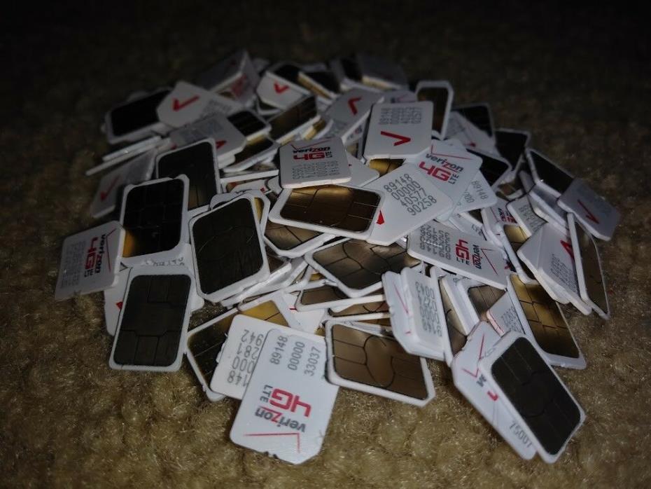 Verizon Nano SIM Card 4FF 4G LTE (Lot of 25)
