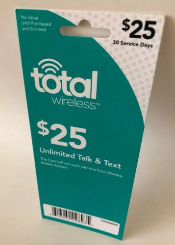 Total Wireless $25 Unlimited Talk & Text 30 Day Prepaid Refill Card