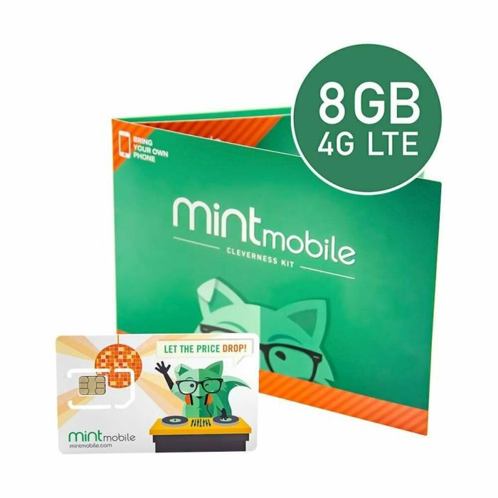 Mint Mobile 3 MONTH Service UNLIMITED TALK TEXT + 8GB DATA PLAN SIM KIT 3-in-1