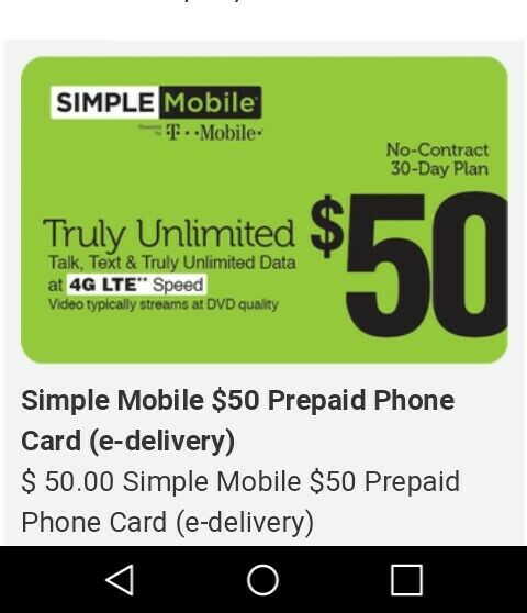 simple mobile $50 card truly unlimited