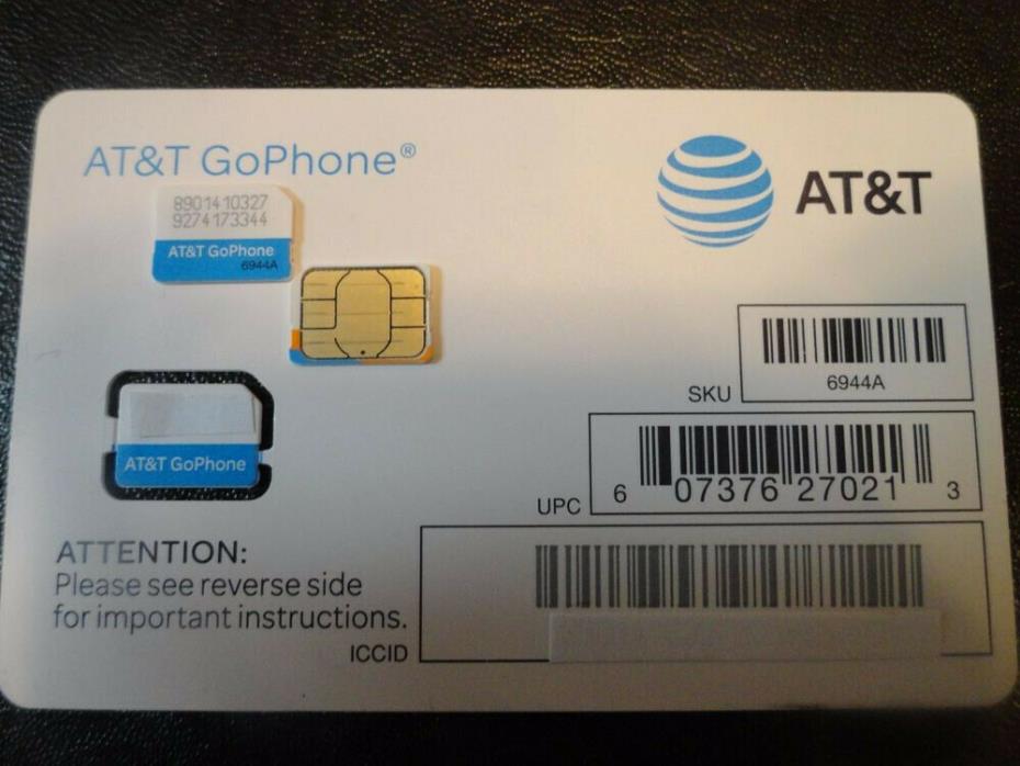 BRAND NEW unactivated AT&T SIM CARD/CHIP ATT 3G SKU 71247 for mobile cell phone