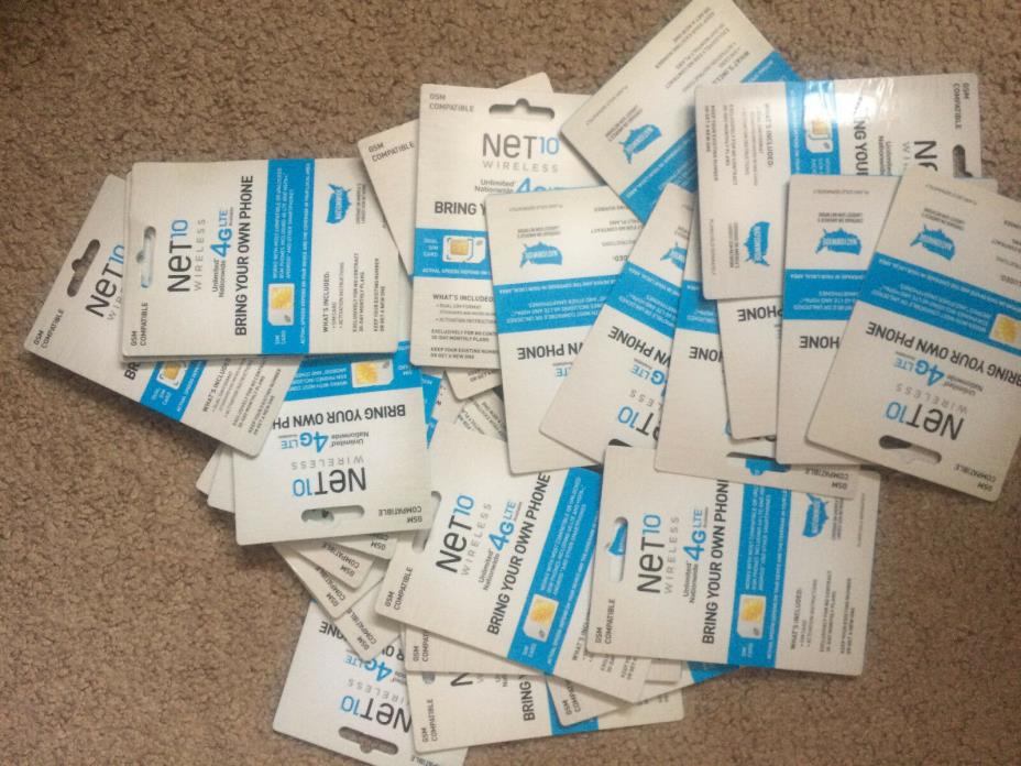Lot of 25x Net10 AT&T Network SIM Cards Prepaid New port out or Activation