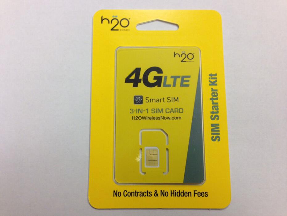 H2O Wireless  4G LTE 3-In-1 SMART SIM Card - AT&T & GSM Unlocked Phones