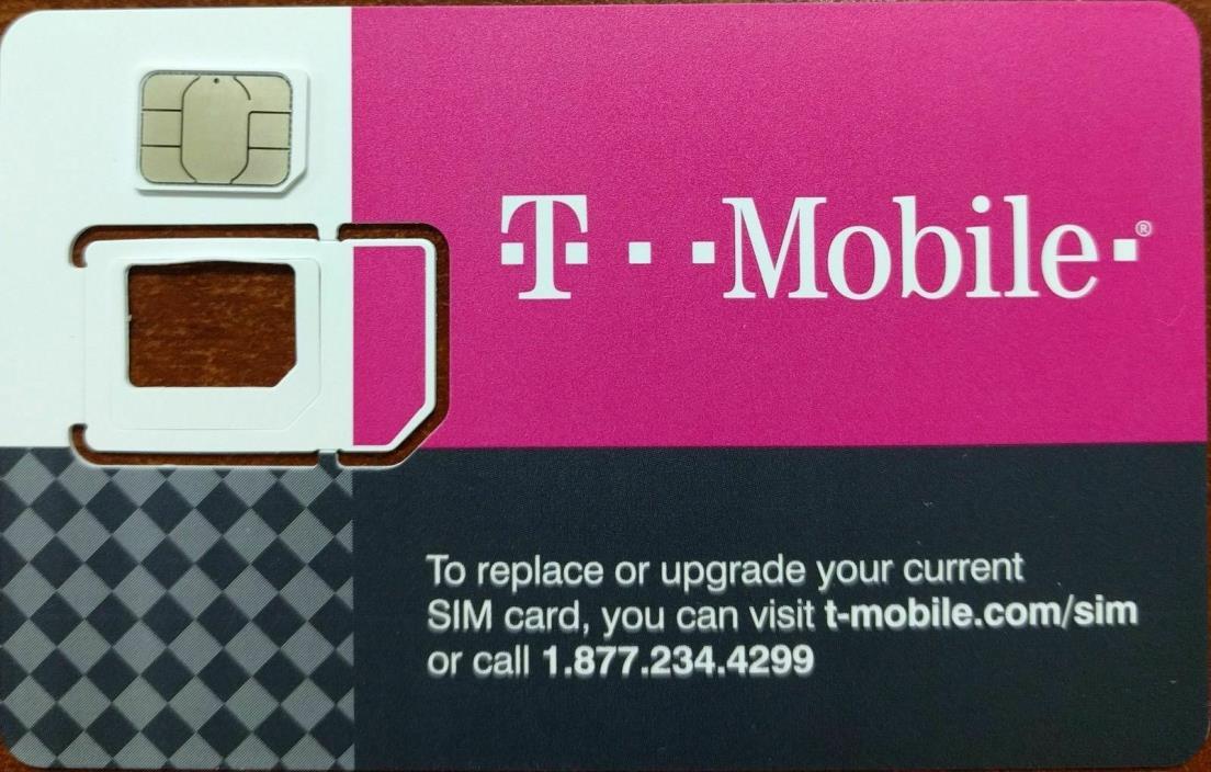 New T-MOBILE 3-in-1 SIM Card STANDARD + MICRO + NANO • GSM 4G LTE