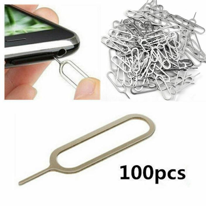 100 Sim Card Ejector Eject Pin Open Key Removal Tool for iPhone5/6S Samsung NEW