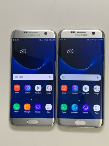 Lot Of 2 Samsung Galaxy S7 Edge G935A AT&T Silver Smartphones As-Is