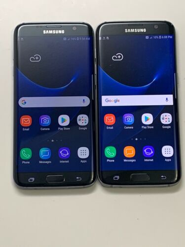 Lot Of 2 Samsung Galaxy S7 Edge G935A AT&T Black Smartphones As-Is
