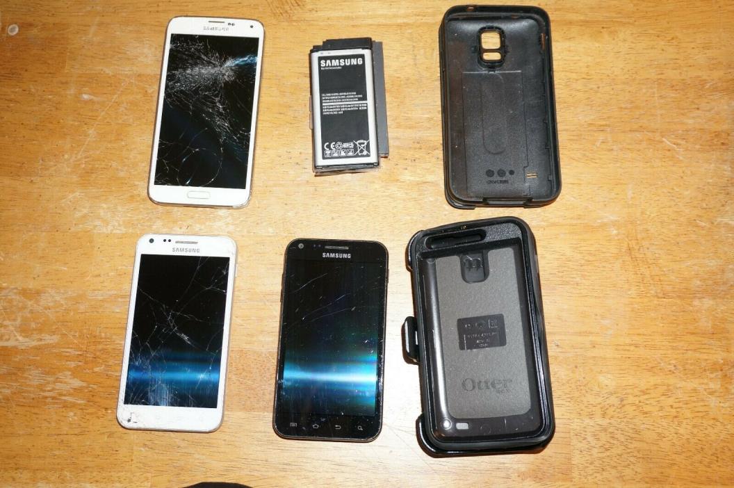 Samsung S5 and S2 Phone Lot for Parts AS IS Sprint Clean IMEIs