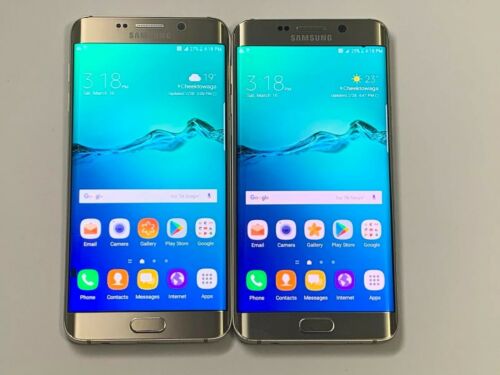 Lot of 2 Samsung Galaxy S6 Edge+ Plus G928 T-mobile Unlocked Gold Smartphones