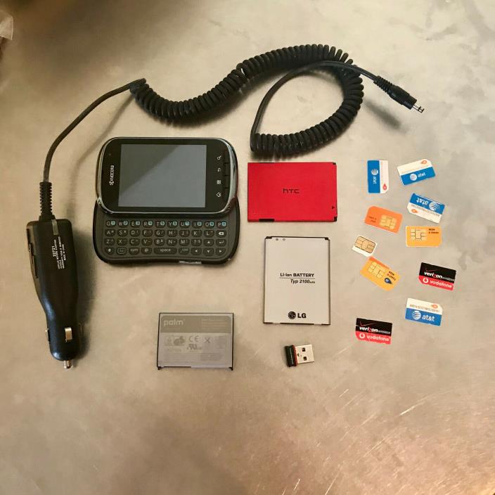 Lot of 16 - Mobile Phone, Batteries, Sim Cards &more - LG, HTC, Palm, Kyocera,