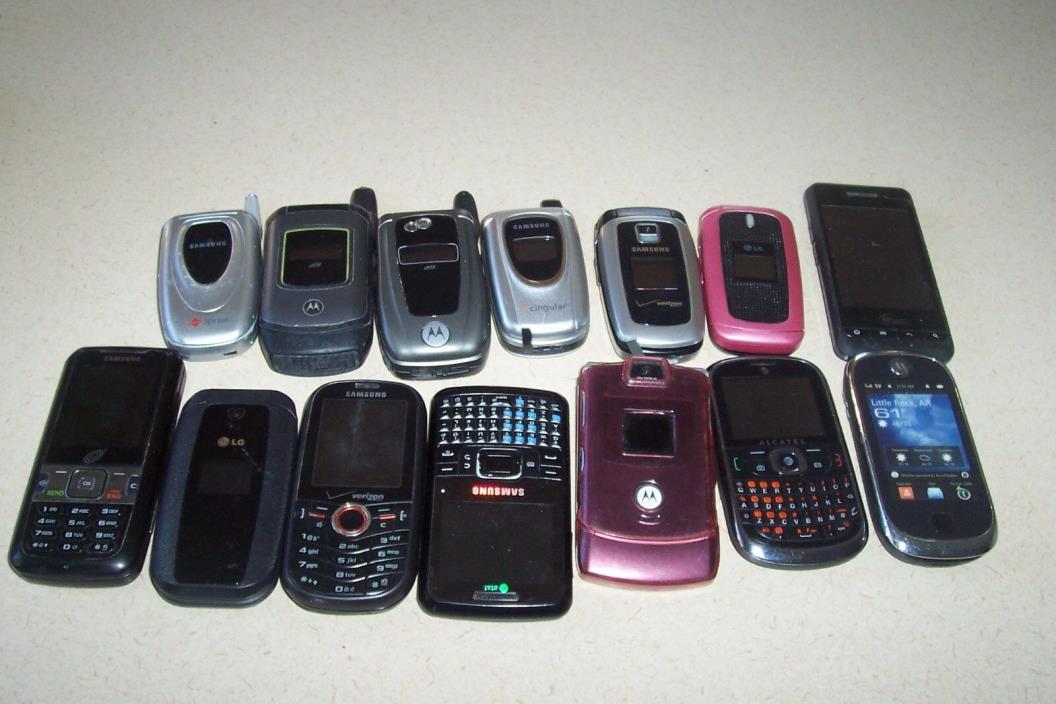 Lot of 14 Mobile Phones, Batteries,  - LG, alctel Samsung, virgin