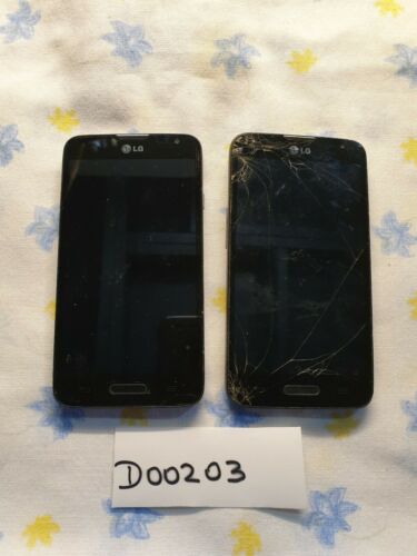 Lot of 2 LG D321 Optimus L70 phones for parts, repair or gold recovery