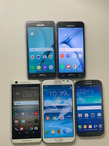 Lot of 5 Unlocked Smartphones (mixed models) As-Is
