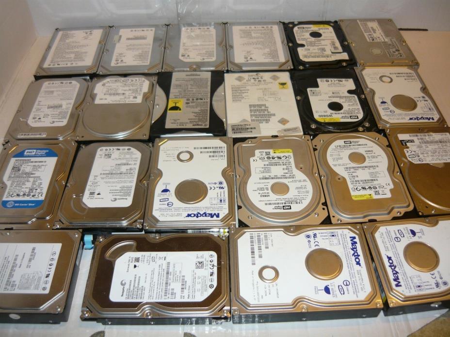 Lot of 22 BROKEN AS IS FOR PARTS SCRAP 3.5'' hard drives GOLD RECOVERY 24 LBS