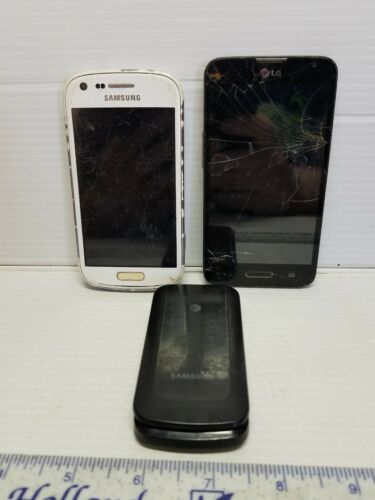 Used Cell Phone Lot Samsung Flip LG Galaxy Not Tested parts or repair only