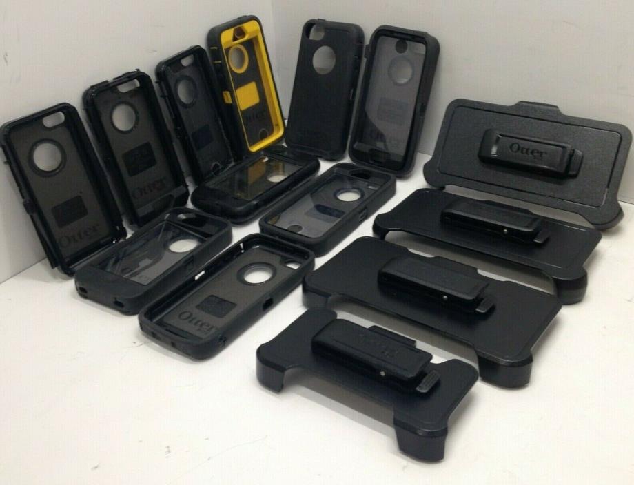 Lot of 14 Otter Box cases and clips for various phone types iPhone Etc.