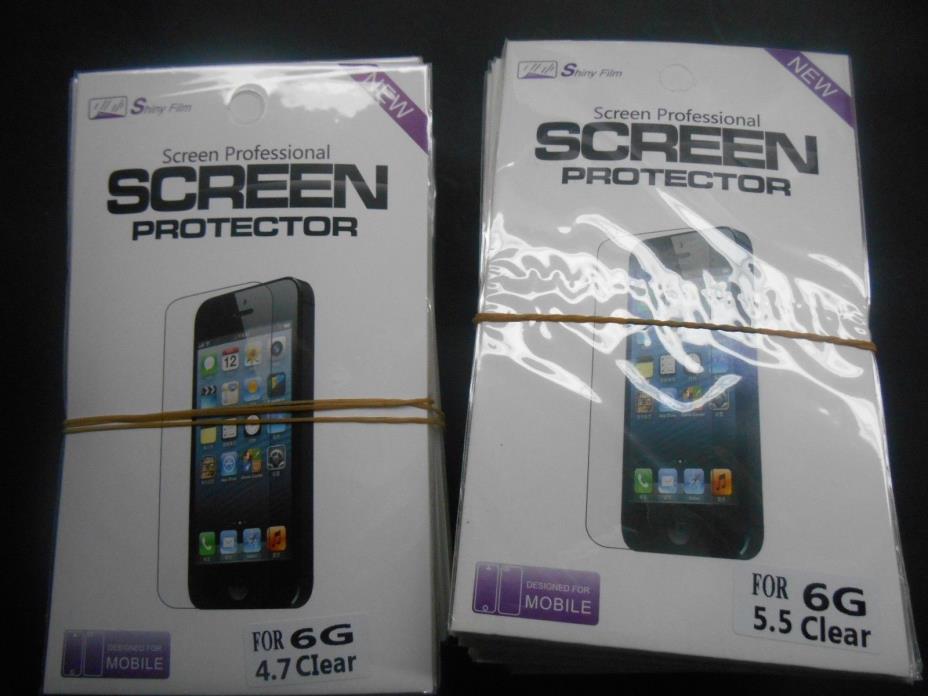 Wholesale lot of 100 mobile cell phone screen protectors clear for 6 G 4.7 & 5.5