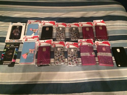 Lot of 14 Genuine Samsung Galaxy Cell Phone cases Crystal HYBRID IMPACT