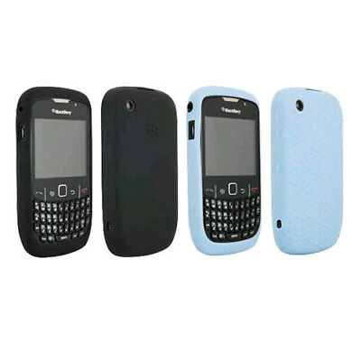 Black & Frost Blue OEM BlackBerry Embossed Skin Gel Case for 8520 8530 Curve2 93