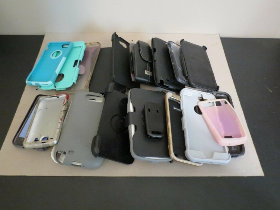 Lot of 19 Cell Phone Accessories Cases/Covers Various Colors and Sizes