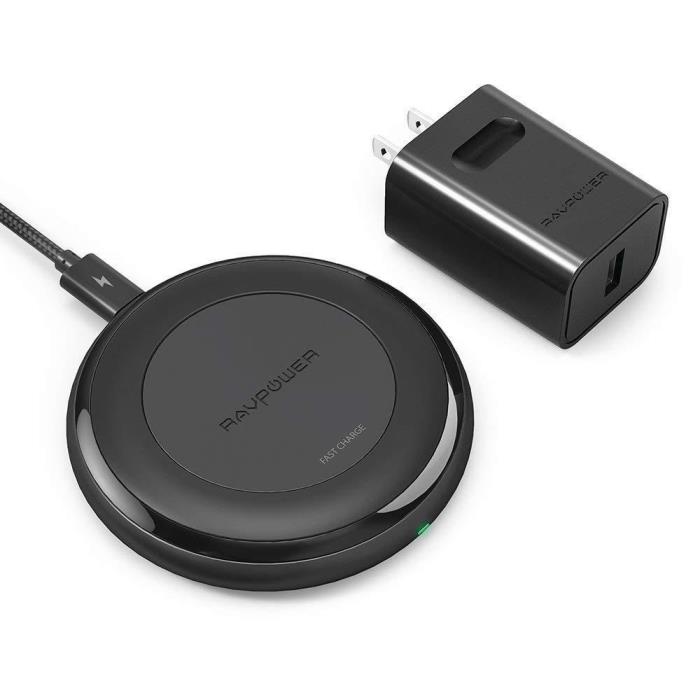 Fast Wireless Charger RAVPower Qi-Certified 7.5W Compatible iPhone 10W Samsung