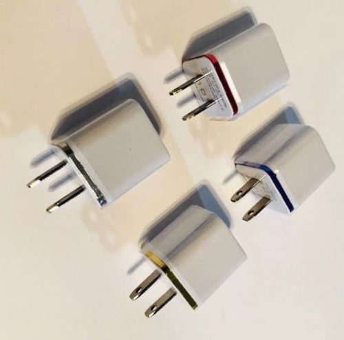 Lot Of 10 Random Color Usb Wall Chargers 2 Ports Each
