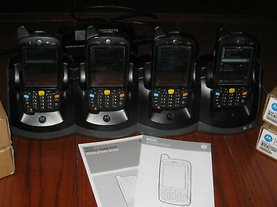 MC659B Mobile PDA Devices Lot of 4 w/ Ethernet Charging Cradle MC65 Computers
