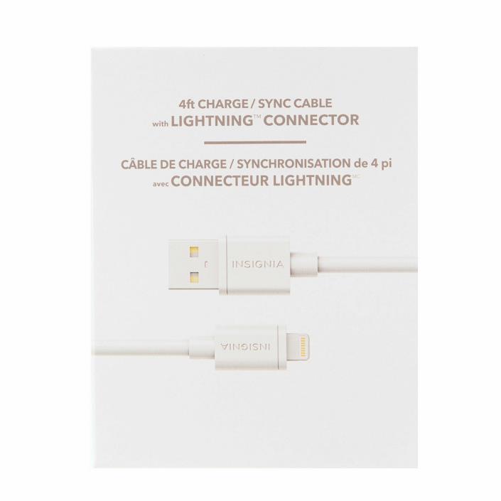 Insignia 1.2m (4 ft.) Lightning USB Cable (NS-FA5SCW-C) - White #3027