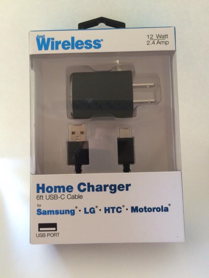 Just Wireless Home Phone Charger Samsung LG HTC Motorola 6ft USB-C