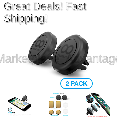 Car Mount, Maxboost [2 Pack] Universal Air Vent Magnetic Phone Car Mounts Hol...
