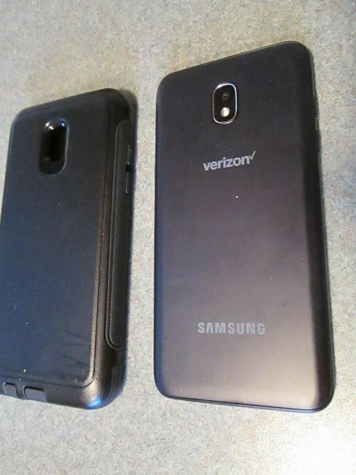 Samsung J3 Eclipse SM-J327V - 16GB - Black (Verizon) Smartphone with case
