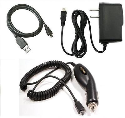 Car+Wall Home AC Charger+USB Cord for Cricket Alcatel Verso, U3 4049 4049d, A5