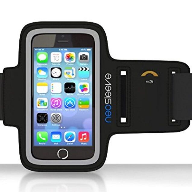 NEW!! NEOSLEEVE BLACK NEOPRENE SPORTS ARMBAND FOR IPHONE 6 W/SCREEN PROTECTOR